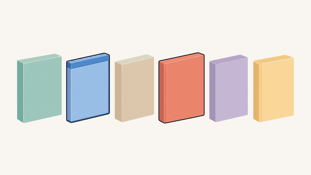並んだ作品から候補を絞り込む様子を表したイラスト